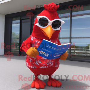 Røde høner maskot kostume...