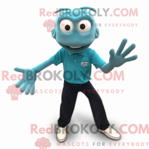 Teal Spider mascot costume...