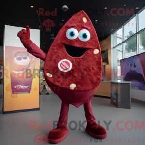 Maroon Pizza Slice mascot...