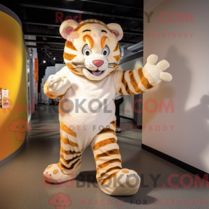 Cream Tiger mascot costume...