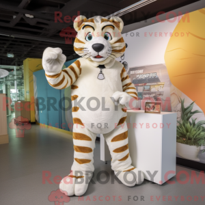 Cream Tiger mascot costume...