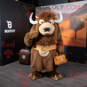 Brown Bison mascot costume...