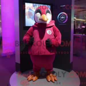 Magenta Pinguin Maskottchen...