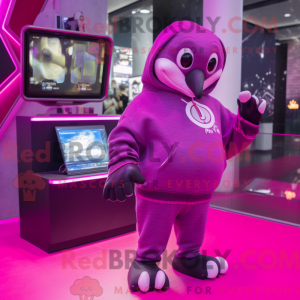 Magenta Pinguin Maskottchen...