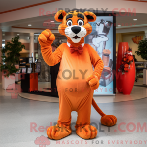 Orange Panther Maskottchen...