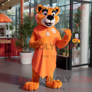 Orange Panther mascot...