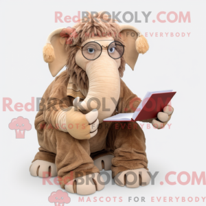 Tan Mammoth mascot costume...