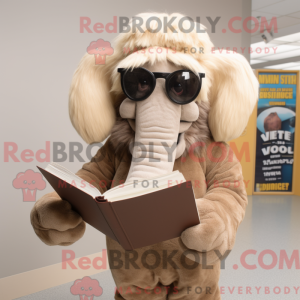 Tan Mammoth maskot kostume...