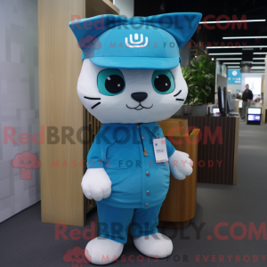 Cyan Cat Maskottchen Kostüm...