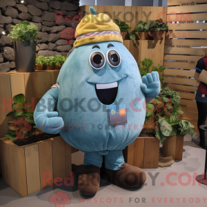 Cyan Potato mascot costume...