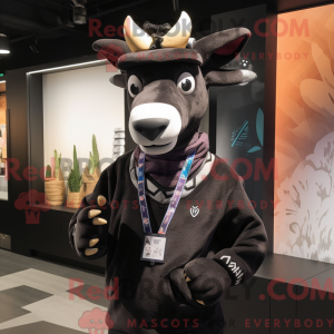 Black Okapi mascot costume...