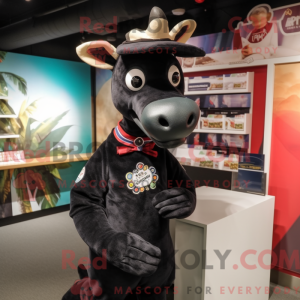 Sort Okapi maskot kostume...