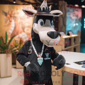 Sort Okapi maskot kostume...