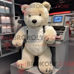 Beige bamse maskot kostume...