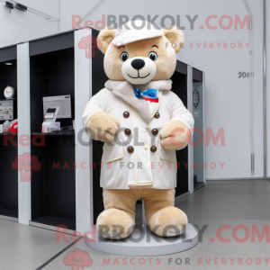 Beige bamse maskot kostume...