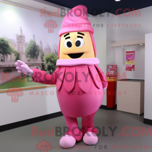 Roze friet mascottekostuum...