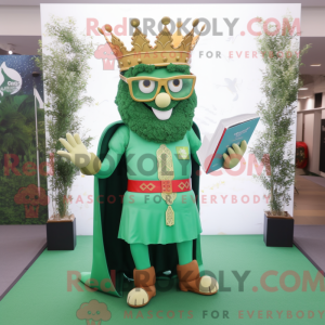 Green King mascot costume...