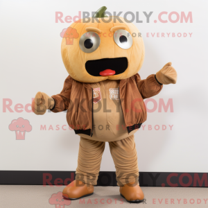 Tan Melon maskot kostume...
