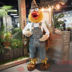 Tan Rooster mascot costume...