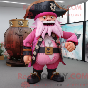 Rosa Pirate maskot drakt...