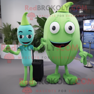 Cyan Celery mascot costume...