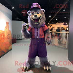 Purple Werewolf mascot...