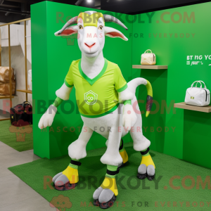 Lime Green Boer Goat mascot...