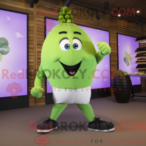 Grøn Grape maskot kostume...