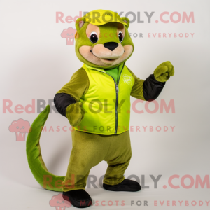 Lime Green Mongoose mascot...