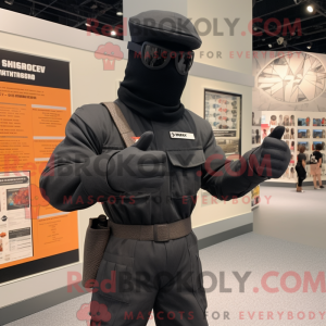 Sort Gi Joe maskot kostume...