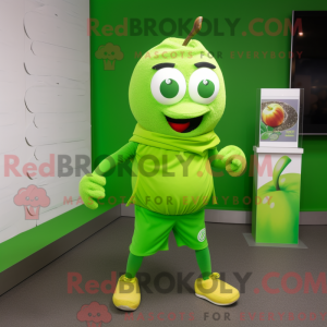 Limegrøn æble maskot...