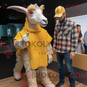 Gold Goat mascot costume...