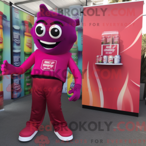 Magenta Soda Can maskot...