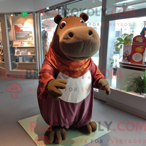 Brown Hippopotamus mascot...