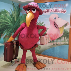 Maroon Flamingo maskot...