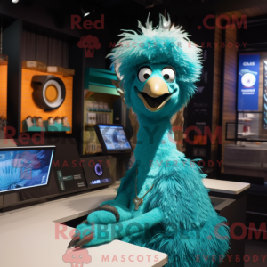 Turquoise Emu mascot...