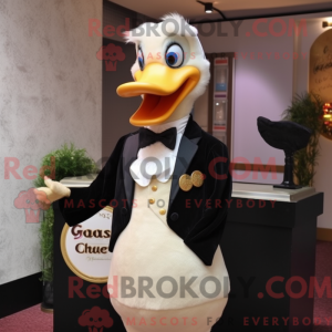 Cream Goose mascot costume...