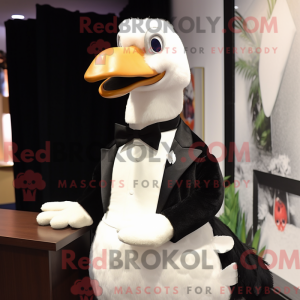 Cream Goose maskot kostume...