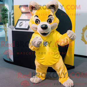 Gul Dingo maskot kostume...