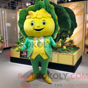 Gele Kool mascottekostuum...