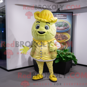 Gul kål maskot kostume...