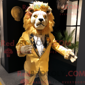 Gold Lion mascot costume...