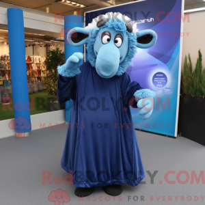 Blue Merino Sheep mascot...