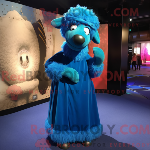 Blue Merino Sheep mascot...