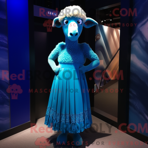 Blue Merino Sheep mascot...
