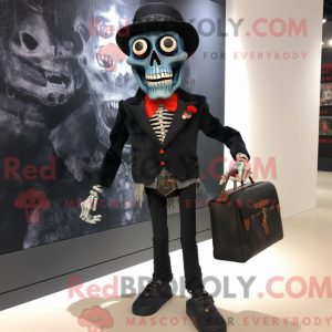 Sort Undead maskot kostume...