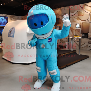 Sky Blue Astronaut mascot...