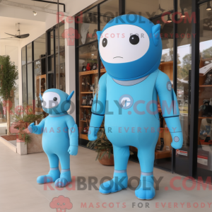 Sky Blue Astronaut mascot...