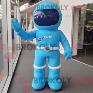 Sky Blue Astronaut mascot...