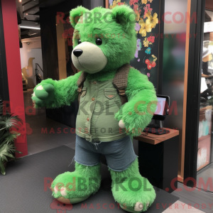 Grüner Teddybär Maskottchen...